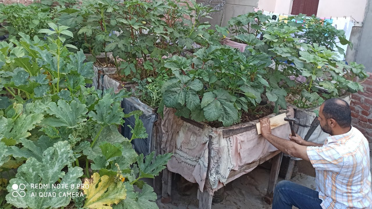 صناعه صندوق الزراعة على السطح بابسط خامات مع نظام صرف مميز وبسيط،👍👍🌿🌻🌼