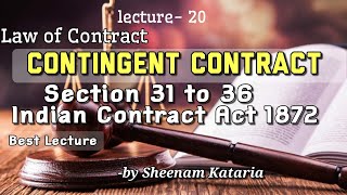 CONTINGENT CONTRACT|Indian Contract Act 1872|Law of Contract by Sheenam Kataria