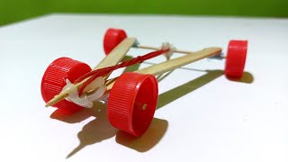 How to Make a Rubber Band Car  Simple Toy Car