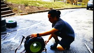Changing a Tractor Tire With All Of The Wrong Tools - Ego Zero Turn Mower Wheels