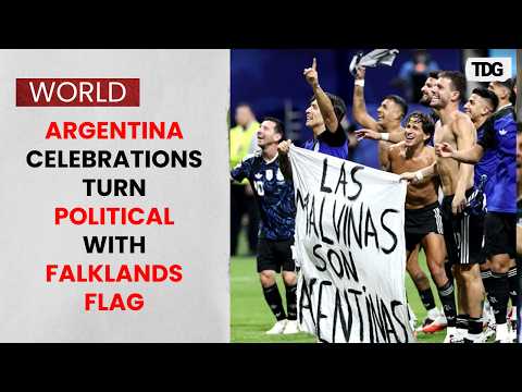 Argentina Players Brandish Political Falklands Flag After England World Cup Win
