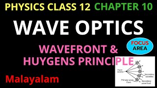 Wave Optics | Wavefront and Huygens Principle | Plus Two Physics | Class 12 | Part 1 | Malayalam