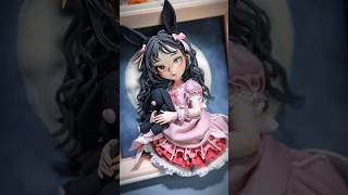 Gothic Bunny Lolita Girl Polymer Clay Art | Stunning Handmade Frame Doll#diy #craft #handmade #doll