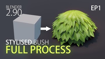 EP1 | Stylised Bush PBR Game-ready 3d Model in Blender 2.90 & Substance Designer | 3d Low Poly Art