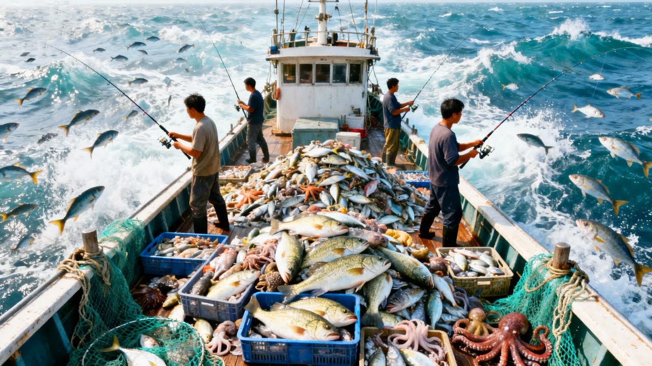 今天运气爆棚，直接遇到鱼群，一条接一条根本拉不完！【岛民阿杰】