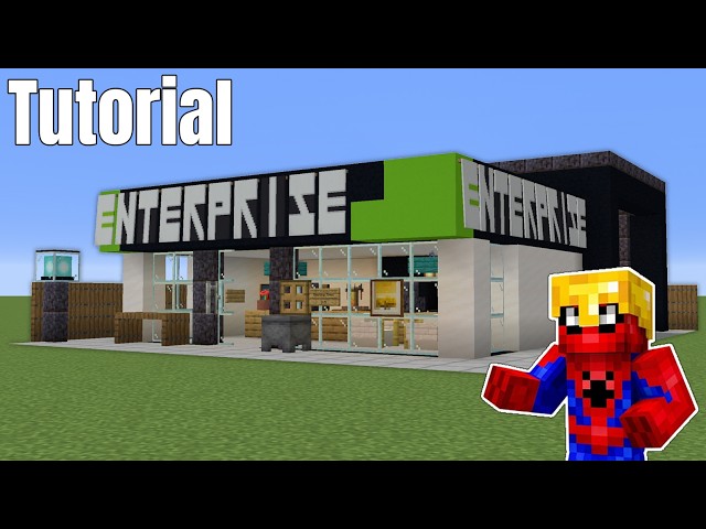 How to Build a Realistic Enterprise Rent a Car in Minecraft | Step
