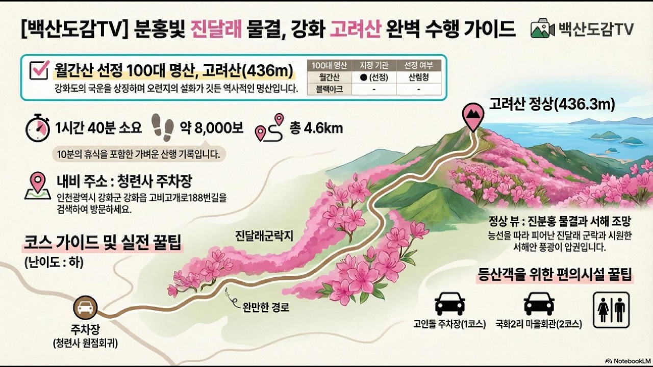 고려산 (강화도) | 100대명산 산행기록/청련사 주차장 – 진달래군락지 – 고려산 정상 – 원점회귀