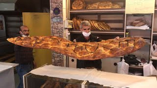 2 metre 45 santim uzunluğunda pideyle 'evde kal' mesajı