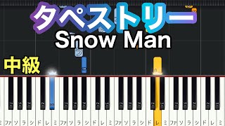【タペストリー Tapestry】Snow Man(ゆっくり)練習用・初中級チュートリアル【Piano Synthesia】