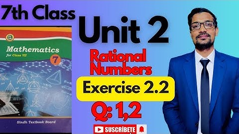 Maths Class 7| Exercise 2.2 |Q: 1,2 |sindhtextbookboard
