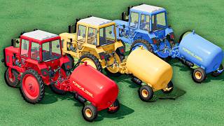 TRANSPORTING COLORFUL MINI TRACTORS - Slurry Tanker Work! | Farming Simulator 22