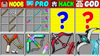 Minecraft NOOB vs PRO vs HACKER vs GOD ABILITY BOW Crafting Challenge (Animation)