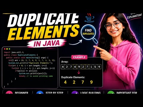 Find Duplicate Elements in Array Using Java | Easy Explanation for Beginners 🔥