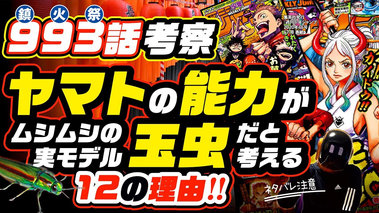 ワンピース 993 ネタバレ注意 ワノ国の夢と悪夢のスリラーバーク ヤマトの悪魔の実の能力はムシムシの実 モデル 玉虫 最新考察 One Piece 994話も予想 的youtube视频效果分析报告 Noxinfluencer