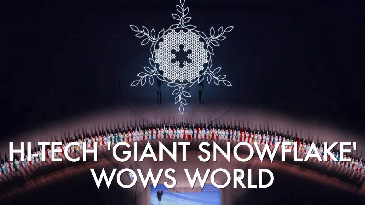 Rises, rotates and shines! The hi-tech behind Beijing Games' 'Giant Snowflake'