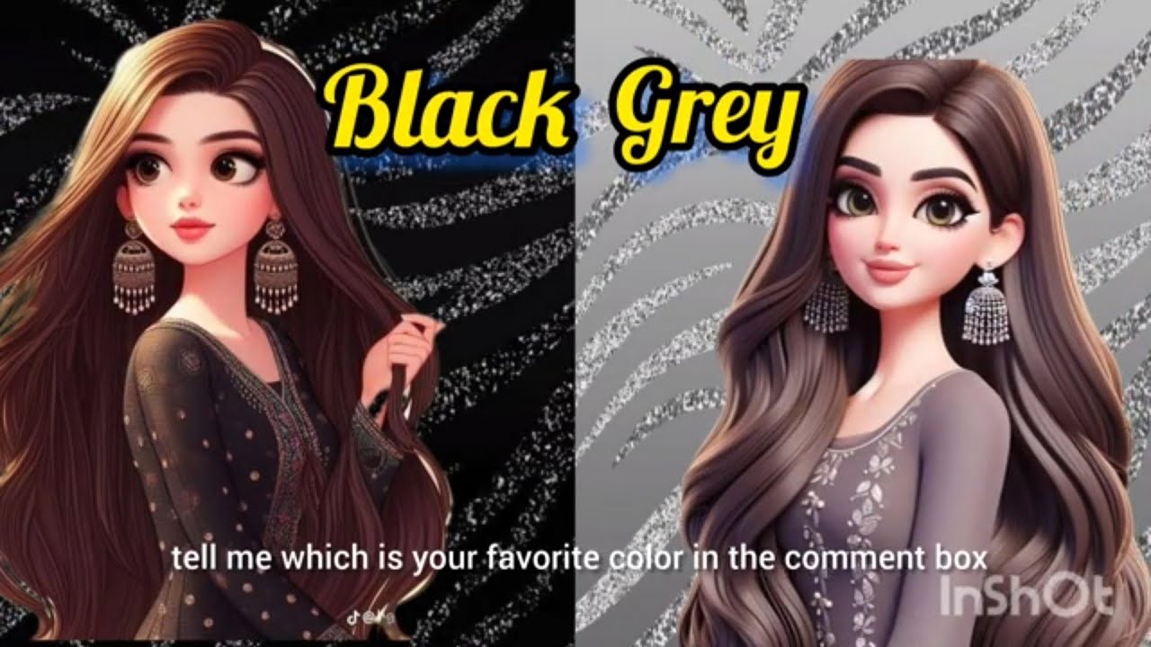 Black vs grey /heel / nails /makeup/ dress 