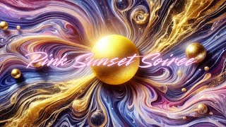 💗 Pink Sunset Soirée 🌅 Stunning Fluid Art Painting | Abstract Acrylic Pour | Gold Sun & Purple Waves