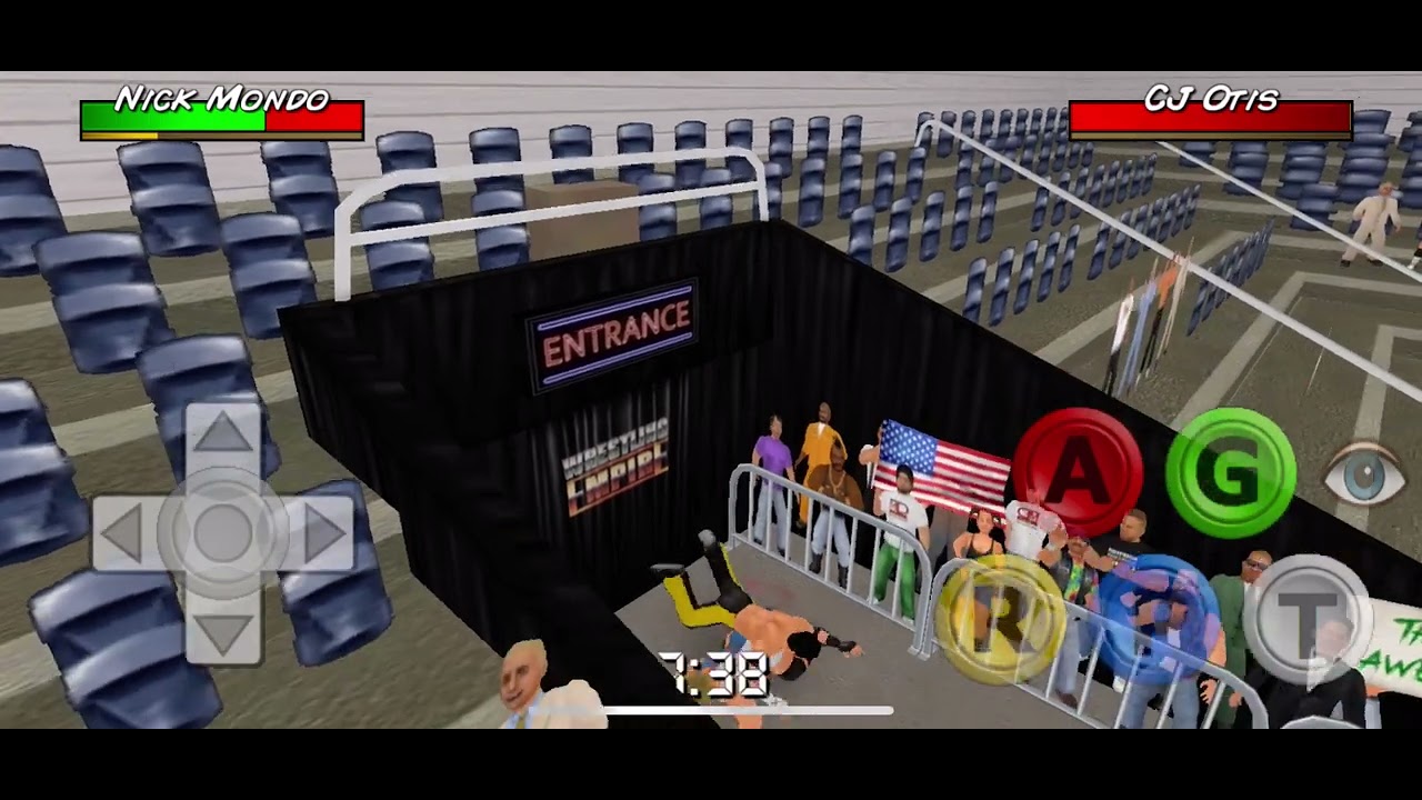 CJ Otis Kicks out of a 450 splash by nick mondo from the entrance stands | Wrestling Empire