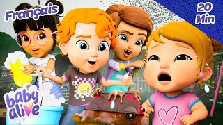 Download lagu Voiture Salie par la TEMPÉTE ⛈️ | Vidéos pour bébés | Baby Alive Français ⭐️ Dessin Animé Pour Bébé
