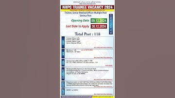 NHPC Trainee Engineer Recruitment | NHPC Recruitment | Trainee Engineer Post  #berozgaralt #nhpc