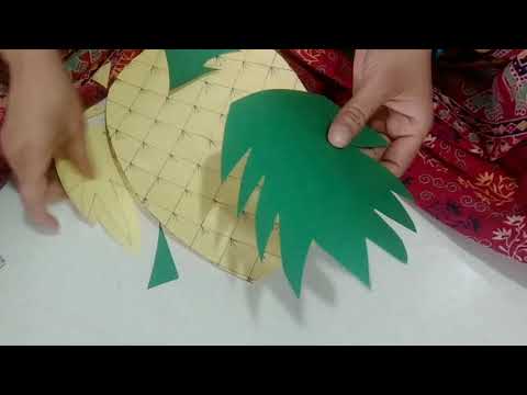 How to make pineapple face mask for kids || kids school project
