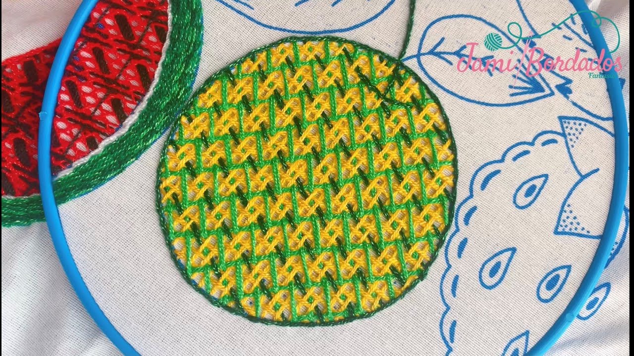 138. Bordado Fantasía Naranja 3 / Hand Embroidery Orange 🍊 with Fantasy Stitch