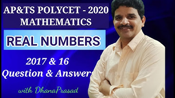 RGUKT IIIT ENTRANCE TEST MATHEMATICS-REAL NUMBERS-2017 & 2016 QUESTION & ANSWERS | AP & TS POLYCET |