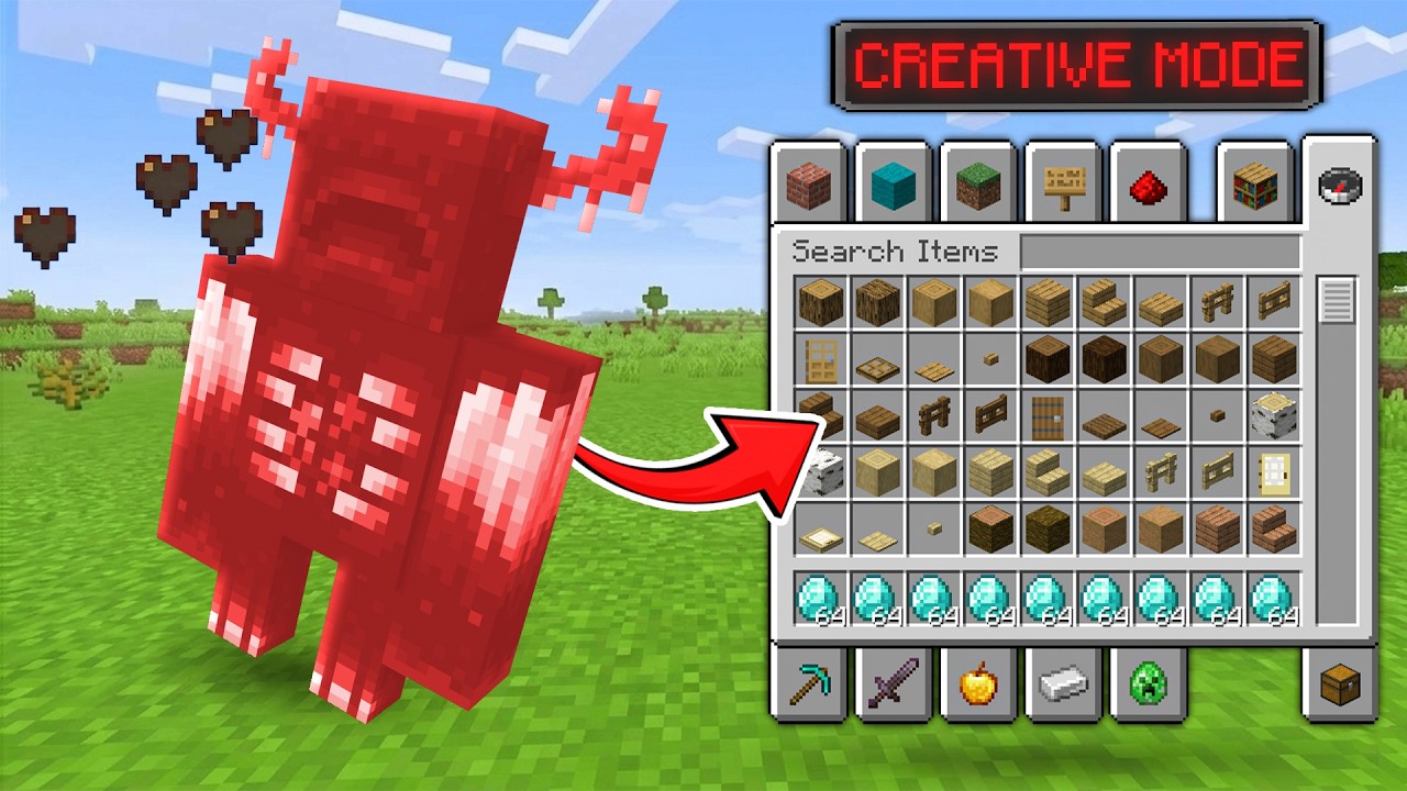 Minecraft, But Mobs Drop CREATIVE MODE..