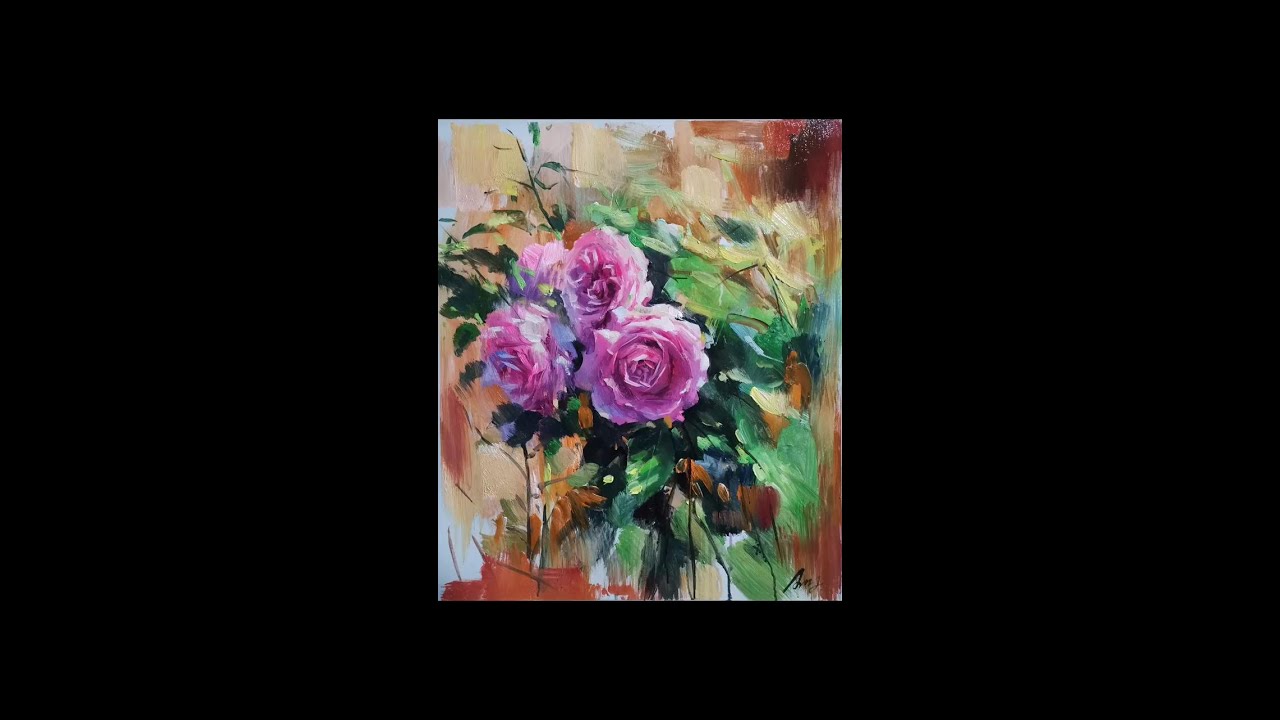 Pure hand-painted flowers, Amy's painting process record, 3 canvas acrylic painting process# painti