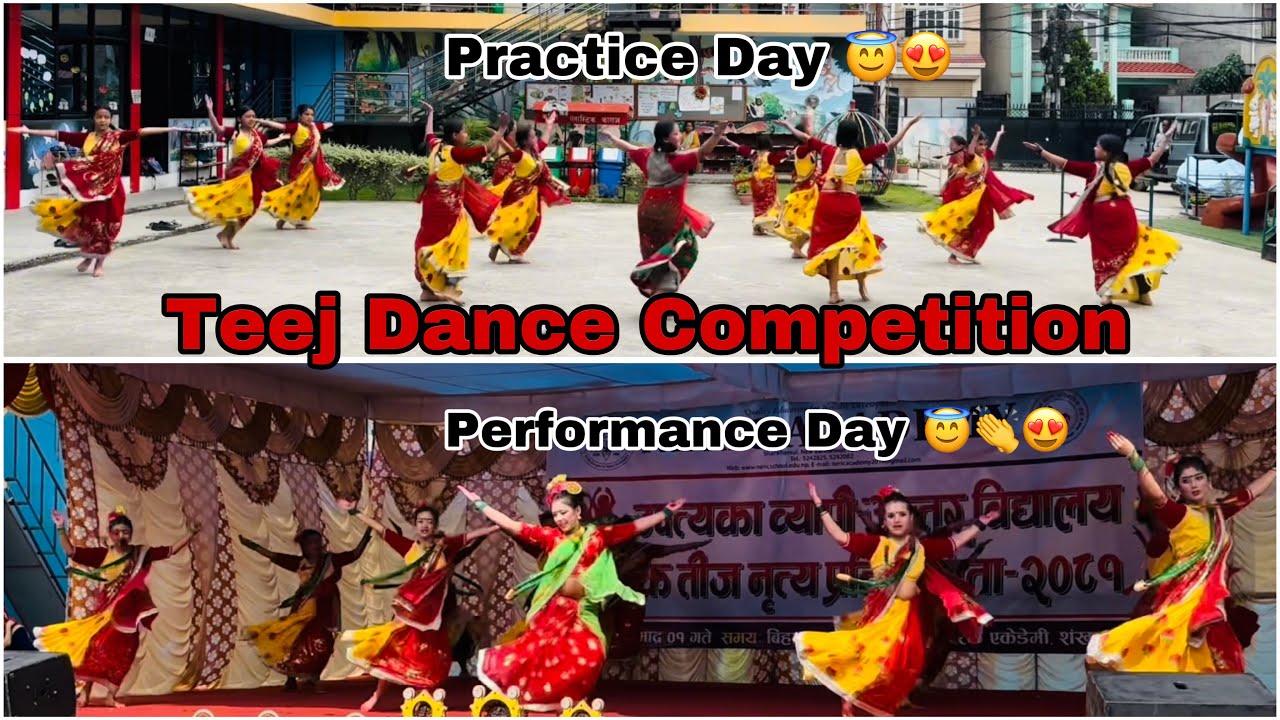 Practice Day v/s Performance Day 😇✅😍 Teej Dance Competition ❤️👏👍Ka Kha Raa Montessori School 😭