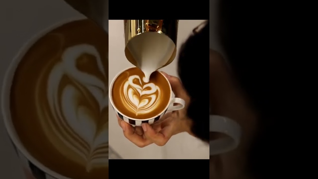 Wing Rose 🌹 Latte Art | Coffee Latte Art #shorts #barista #latteart