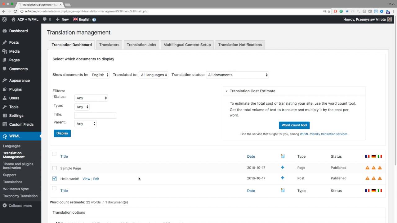 How to translate ACF repeater fields with WPML - YouTube