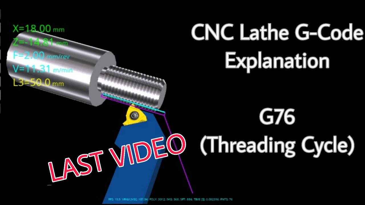 CNC Lathe G-Code Explanation #11 || G76 Threading Cycle - YouTube