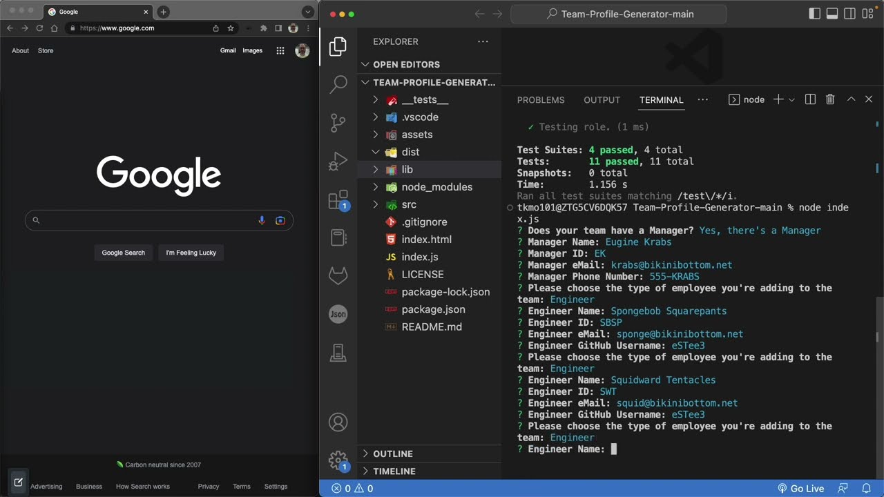 Team Profile Generator