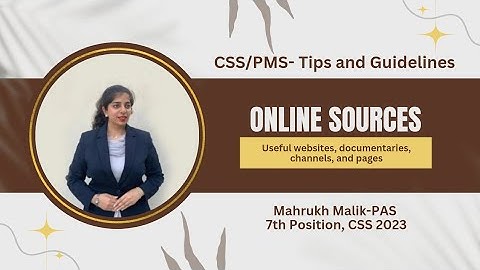 CSS/PMS- Online Sources- Useful websites, documentaries, channels, and pages I Mahrukh Malik-PAS