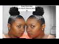 Easy Slick Bun On Short Natural Hair | 3c