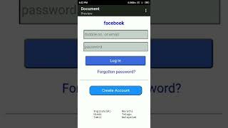 Facebook login page using html and css in Mobile. Coding on mobile