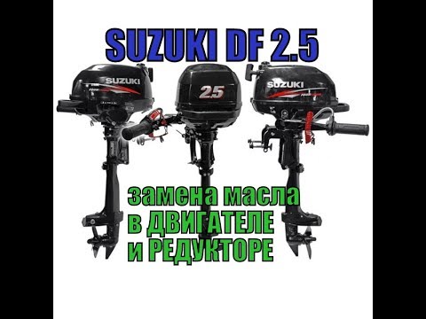 " SUZUKI DF 2.5 " замена масла в редукторе и двигателе.
