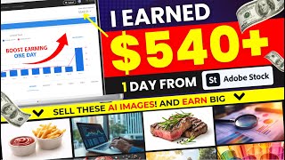 How I Earned $540+ in One Day Selling AI Images on Adobe Stock | Find, Upscale & Sell!