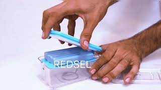 REDSEL 2 in 1 Clothes Washing Detergent Soap Roller Brush with Soap Box, Drain Holes & Lid
