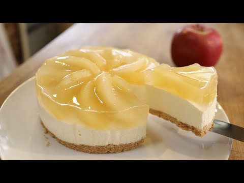 りんごのレアチーズケーキの作り方・レシピ Non-Baked Cheesecake of Apple recipe｜Coris cooking