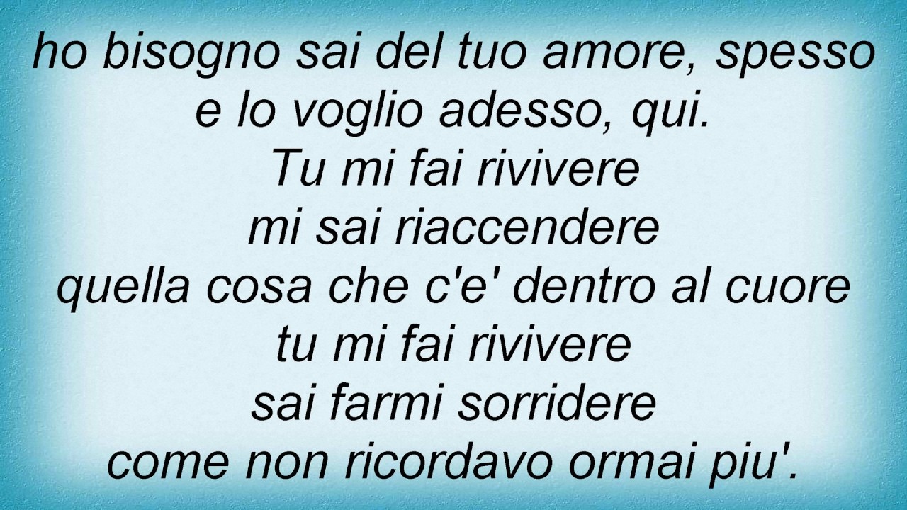 Stadio Mi Fai Rivivere Lyrics YouTube
