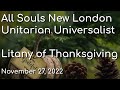 Litany Of Thanksgiving