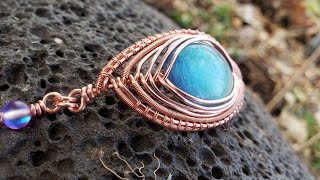 Wire Wrap Cabochon in Herringbone