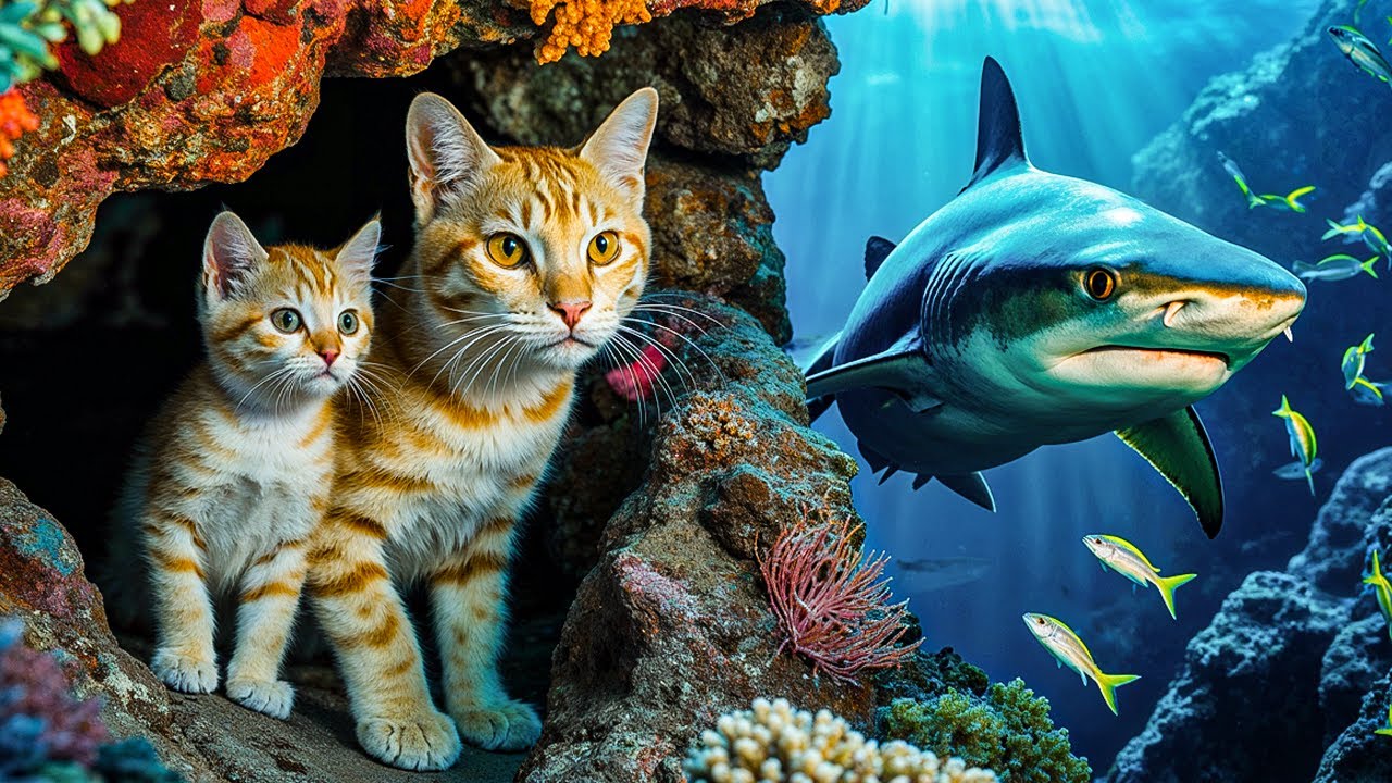 Mama Cat and Kitten Follow the Map to Discover the Mysterious Treasure Under the Ocean 🐱🗺️🌊💎
