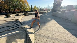 Walking tic tac (sloped wall) → stride landing