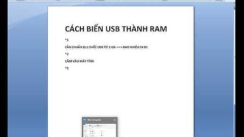 Hướng dẫn cách biến usb thành ram