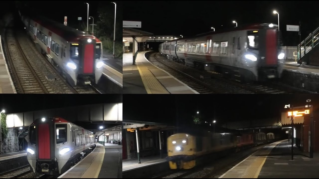 197038+197032 (& 97302+37405 log empties) at Newtown; Class 197 Cambrian Line tests 10/7/25-12/7/25