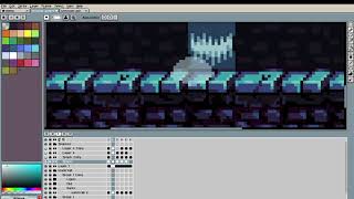 Waterfall pixel art animation timelapse