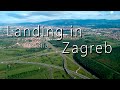 landing in Zagreb | Ariel view of the town